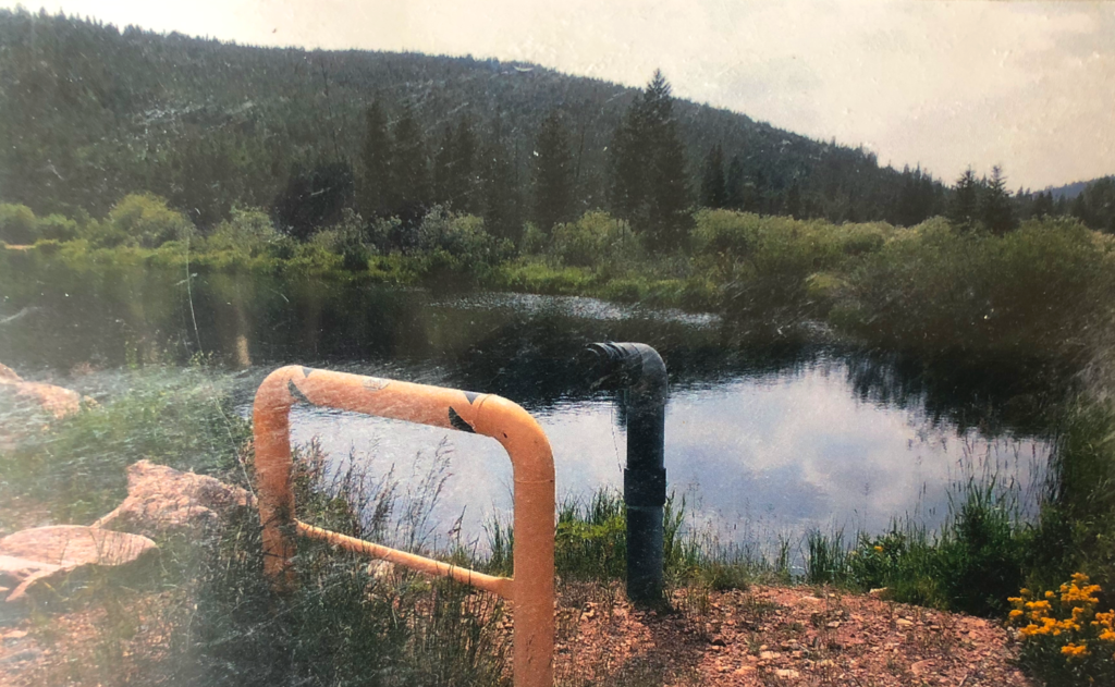 Dry hydrant installation at Catawba Pond in Crystal Lakes, funded by the Crystal Lakes Community Fund Association to support local fire protection.